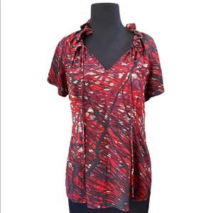 MIA VIA Beautiful Vneck Silk Top - Size Med